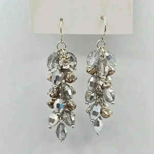 Silver Bead Long Layer Dangle Hook Boho Retro Earrings Fashion Jewelry E69